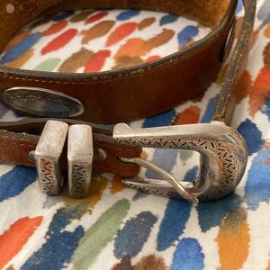Vtg Leather Leegin Belt Western Boho